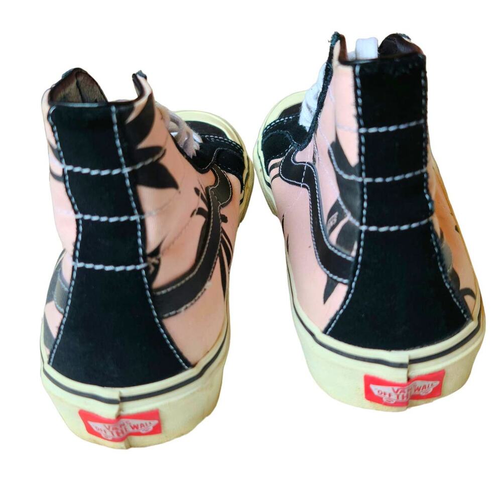 Vans Summer Leaf Pink and Black Palm Tree Sk8-Hi 138 Decon Skate Shoe Size 10 - Picture 5 of 6